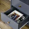 Modern Bedside Table Storage Cabinet with 2 Drawers, Adjustable Shelf, Grey