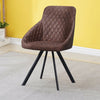 2 Pcs Faux Leather Dining Chairs Armchairs Office Kitchen Brown Grey Industrial