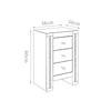 Mirrored Crystal Diamond Side Glass 3 Drawers Bedside Cabinet Tables Furniture