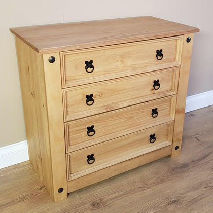Corona Chest of Drawers Rustic 4 Drawer Mexican Solid Pine by Mercers Furniture®