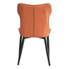 2Pcs Faux Leather Chairs High Backrest Metal Legs Dining Room Chair Orange