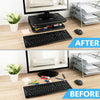 Computer Monitor Stand Screen Riser Desktop PC Desk Printer Laptop iMac TV Black