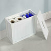 WHITE WOODEN SLIMLINE BATHROOM STORAGE UNIT LAUNDRY TOILET CLEANING TIDY BOX