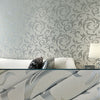Silver Grey Chic 3D Patterned Embossed Wallpaper Non-woven Bedroom Wall Decorate