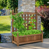 Garden Wooden Lattice Planter Flowerpot Trellis Climbing Rectangular Plant Box