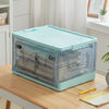 Stacking Storage Box with Lid Foldable Plastic Organizer Books Clothes Container