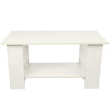 Wooden White Rectangle Coffee Table With Open Shelf Living Room Furniture Modern