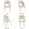 Velvet Dining Chairs Set of 2 Upholstered Seat Accent Chair Kitchen Chairs Beige
