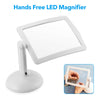 LED Magnifying Glass Stand With Light Lamp Hands Free Magnifier Foldable Clamp