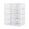 8 Cube White Plastic Shoe Boxes Durable Storage Cabinet Organizer Shelf Cupboard