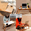 Wooden Laptop Table Stand Folding Desk Bed Computer Adjustable Height Sofa Tray