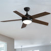 52inch Reversible Ceiling Fan With Light Remote Control 5 Blades 3 Speed Timer