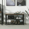 Industrial Shoe Bench Rustic Hallway Furniture Vintage Retro Metal Tier Storage