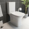 Close Coupled Bathroom Toilet Modern White Square Ceramic Soft Close Seat WC Pan
