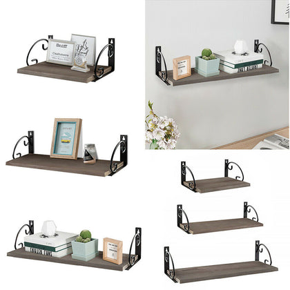 Floating Wall Shelves Picture Ledge Industrial Display Rack Books Hanging Shelf
