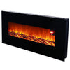 Electric Fireplace Wall Mount Fire Flicker Flame Black Glass with Remote 30"-50"