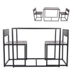 Industrial Bar Dining Table Set & 2 Chairs Seat Kitchen Furniture Wooden & Metal