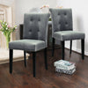 Grey Dining Chair Velvet Button Dining Room Chairs Pull Ring Knocker Nailheads