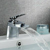 NEW Modern Waterfall Bathroom Tap Basin Sink Mono Mixer Chrome Cloakroom UK