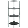 GLASS CORNER SHELF UNIT DISPLAY/BATHROOM/HALL/END/LAMP/COFFEE TABLE HOME STORAGE