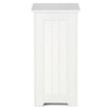 Laundry Basket Bathroom Bin Clothes Storage Wooden Chest Hinged Lid Hamper White