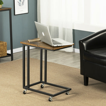 End Table Industrial Sofa Table Side Table for Coffee Laptop Table Rustic Brown