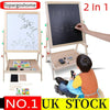 2 in1 Kid Easel Standing Dual Sided Blackboard Whiteboard Art Chalk Board Gift
