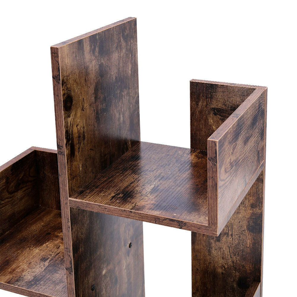 Industrial Wooden Bookcase Book Shelf Storage Display Shelving Unit Home Office