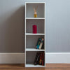 Cube Bookcase 4 Tier Shelf Display Wood Furniture Storage Unit White