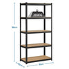 5-Tier Storage Shelves Standing Racking Shelving Units, for Shed/Office/Workshop