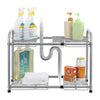 Extendable Multi Purpose 2 Tier Kitchen Under Sink Organiser Storage Rack Shelf
