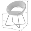 Cushioned Living Dining Room Designer Velvet Curved Chair Lounge Leisure Vanity