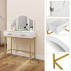 Dressing Table Makeup Desk with Folding Mirror Drawers Bedroom Vanity Home White