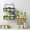 2 Tiers Metal Wall Hanging Shelf Storage Shelves Floating Wire Baskets Rack Home