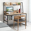 Industrial Writing Desk Office Workstation Rustic Computer Table Bookshelf Metal