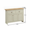 Sideboard Cabinet Furniture Storage Grey or Cream Cupboard 3 Doors 2 Drawers