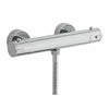 Thermostatic Shower Bar Mixer Valve Tap Bathroom Twin Bottom Chrome 1/2" Outlet