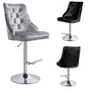 Fabric Bar Stool Gas Lift Swivel Breakfast Kitchen Pub Chair Studded Button Back