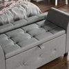 Seville Storage Ottoman Seat Stool Bench Chest Toy Box Pouffee Light Grey Velvet