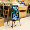 LED Fluorescent Sign Menu Board Neon Writing Glass Board Wooden Frame w/ Remote