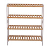 4 Tiers Bamboo Shoe Rack Storage Shelf Display Stand Organiser Unit Cabinet