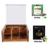 Luxury Wooden Tea Chest 6x Compartment Display Caddy Cereal Dispense Storage Box