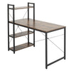 Wooden Computer Desk PC Study Table with 4 Tier Shelves Home Office Workstation