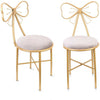 2 Pack Dressing Table Stools Bedroom Makeup Velvet Chair Backrest Padded Seat