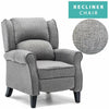 WING BACK FIRESIDE CHECK FABRIC RECLINER ARMCHAIR SOFA LOUNGE CINEMO CHAIR