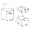 Two Drawer A4 Suspension Filing Pedestal for Home Office - Piranha Blenny PC 10s