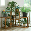 Anticorrosion Pine Wood Plant Flower Stand Ladder Pot Display Rack Square Shelf