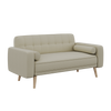 Modern 3 Seater Fabric New Foam Sofa Bed Wood Legs Double Beds with 2 Cushions