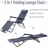 Outsunny Sun Lounger Recliner Chair 2 in 1 Garden Foldable Steel Grey Outdoor