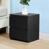 Modern Bedside Table Cabinet with 2 Drawers Nightstand Bedroom White Black NEW